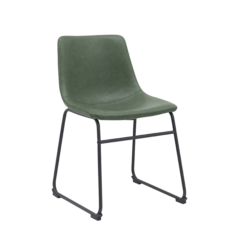 LABEL51 Eetkamerstoelen Risto - Hunter - Kunstleder - Zwart Metalen Frame