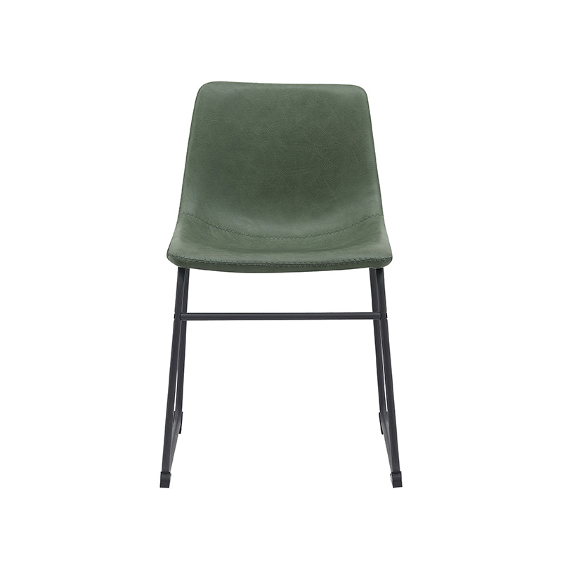 LABEL51 Eetkamerstoelen Risto - Hunter - Kunstleder - Zwart Metalen Frame