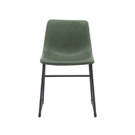 LABEL51 Eetkamerstoelen Risto - Hunter - Kunstleder - Zwart Metalen Frame