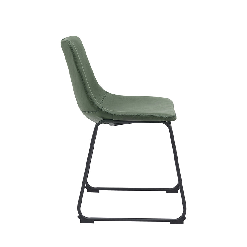 LABEL51 Eetkamerstoelen Risto - Hunter - Kunstleder - Zwart Metalen Frame