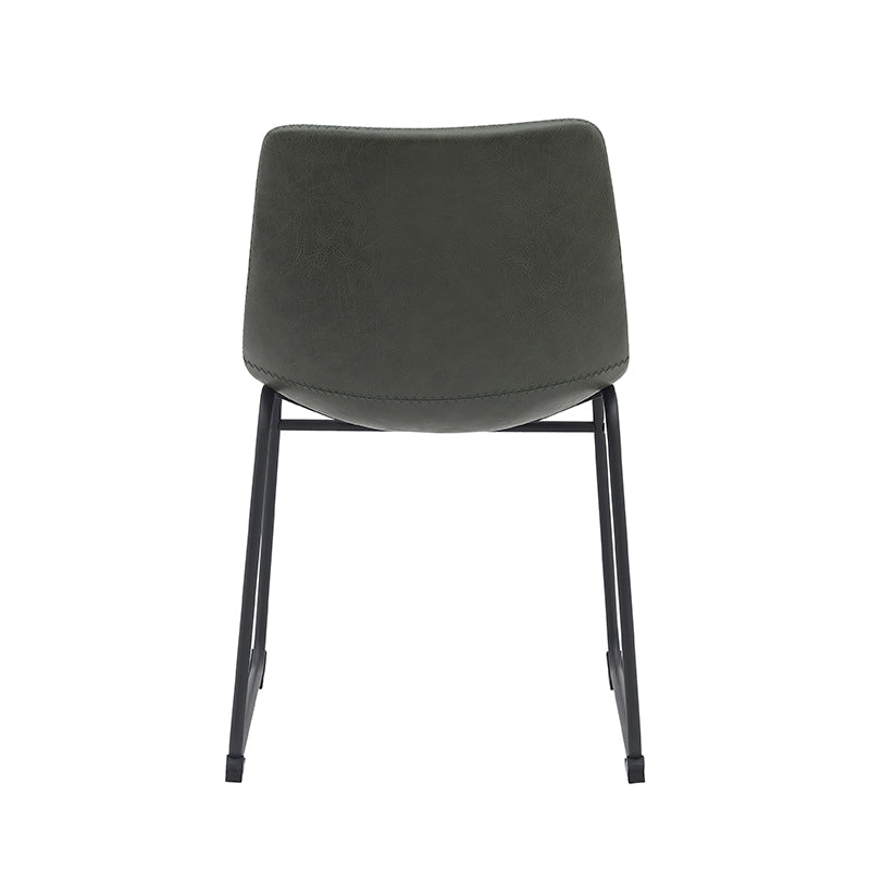 LABEL51 Eetkamerstoelen Risto - Hunter - Kunstleder - Zwart Metalen Frame
