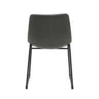 LABEL51 Eetkamerstoelen Risto - Hunter - Kunstleder - Zwart Metalen Frame