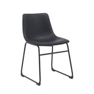 LABEL51 Eetkamerstoelen Risto - Zwart - Kunstleder - Zwart Metalen Frame