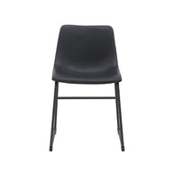 LABEL51 Eetkamerstoelen Risto - Zwart - Kunstleder - Zwart Metalen Frame
