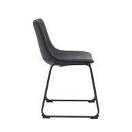 LABEL51 Eetkamerstoelen Risto - Zwart - Kunstleder - Zwart Metalen Frame