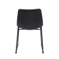 LABEL51 Eetkamerstoelen Risto - Zwart - Kunstleder - Zwart Metalen Frame