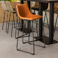 LABEL51 Barkrukken Risto - Cognac - Kunstleder - Hoog