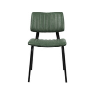 LABEL51 Eetkamerstoelen Gusto - Hunter - Kunstleder - Zwart Metalen Frame