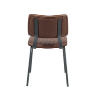 LABEL51 Eetkamerstoelen Gusto - Bruin - Kunstleder - Zwart Metalen Frame