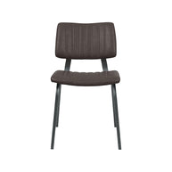 LABEL51 Eetkamerstoelen Gusto - Donkerbruin - Kunstleder - Zwart Metalen Frame