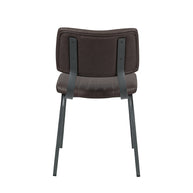 LABEL51 Eetkamerstoelen Gusto - Donkerbruin - Kunstleder - Zwart Metalen Frame