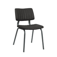 LABEL51 Eetkamerstoelen Gusto - Zwart - Kunstleder - Zwart Metalen Frame