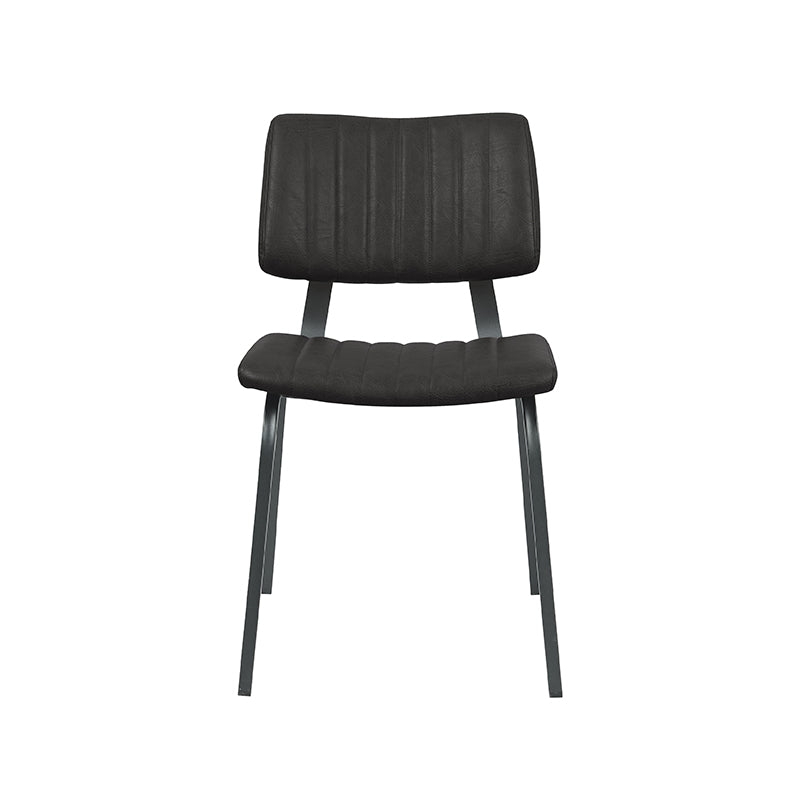 LABEL51 Eetkamerstoelen Gusto - Zwart - Kunstleder - Zwart Metalen Frame
