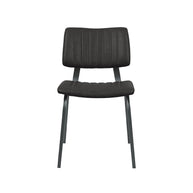 LABEL51 Eetkamerstoelen Gusto - Zwart - Kunstleder - Zwart Metalen Frame