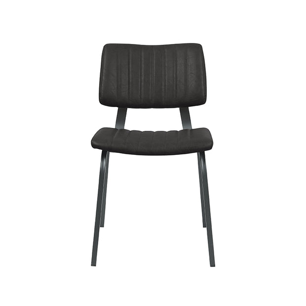 LABEL51 Eetkamerstoelen Gusto - Zwart - Kunstleder - Zwart Metalen Frame