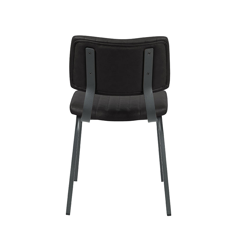 LABEL51 Eetkamerstoelen Gusto - Zwart - Kunstleder - Zwart Metalen Frame