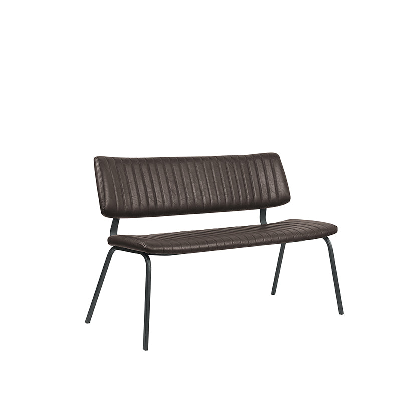 LABEL51 Eetkamerbanken Gusto - Donkerbruin - Kunstleder - 120 cm
