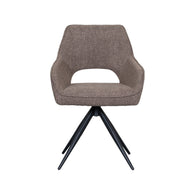 LABEL51 Eetkamerstoelen Finley - Bruin - Boucle - Zwart Metalen Frame