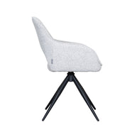 LABEL51 Eetkamerstoelen Finley - Champagne - Boucle - Zwart Metalen Frame
