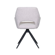 LABEL51 Eetkamerstoelen Finley - Naturel - Boucle - Zwart Metalen Frame