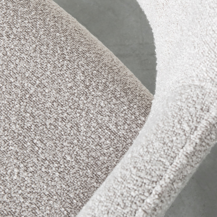 LABEL51 Eetkamerstoelen Finley - Naturel - Boucle - Zwart Metalen Frame