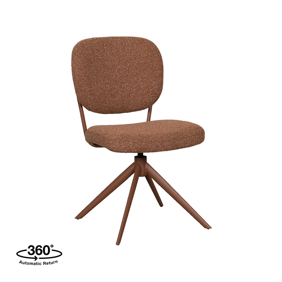 LABEL51 Eetkamerstoelen Geneva - Coral - Boucle - Coral Metalen Frame