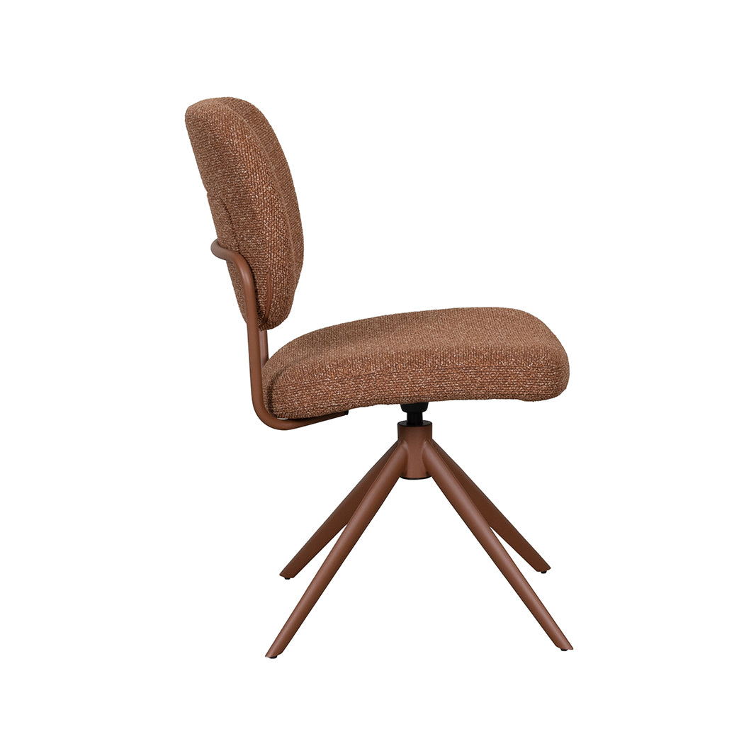 LABEL51 Eetkamerstoelen Geneva - Coral - Boucle - Coral Metalen Frame