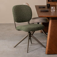 LABEL51 Eetkamerstoelen Geneva - Forest - Boucle - Forest Metalen Frame