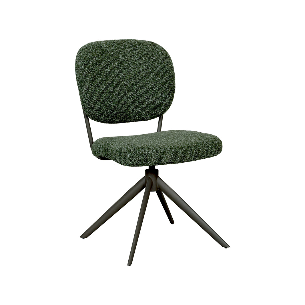 LABEL51 Eetkamerstoelen Geneva - Forest - Boucle - Forest Metalen Frame