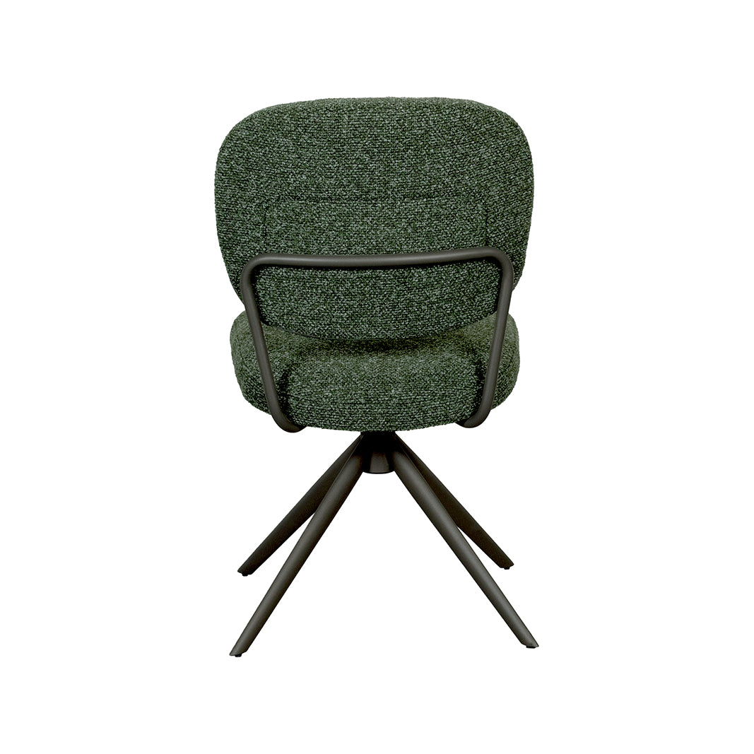 LABEL51 Eetkamerstoelen Geneva - Forest - Boucle - Forest Metalen Frame