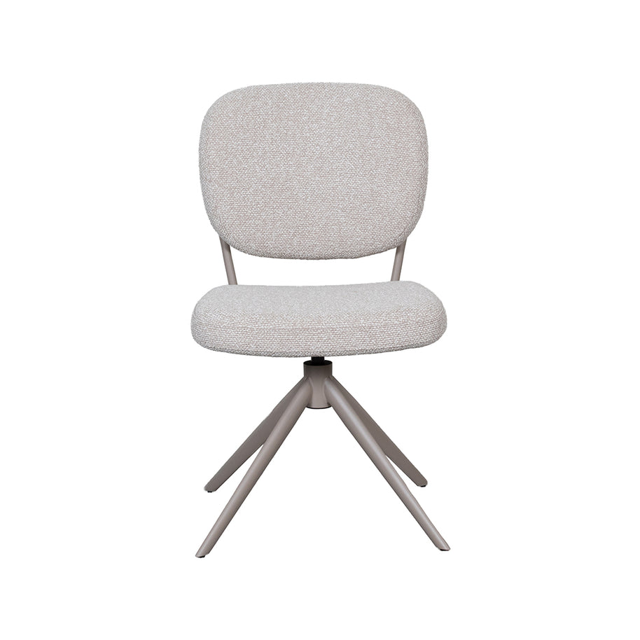 LABEL51 Eetkamerstoelen Geneva - Naturel - Boucle - Taupe Metalen Frame