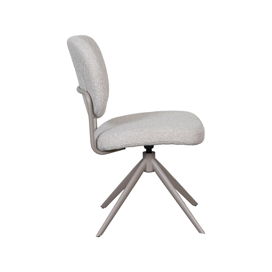 LABEL51 Eetkamerstoelen Geneva - Naturel - Boucle - Taupe Metalen Frame