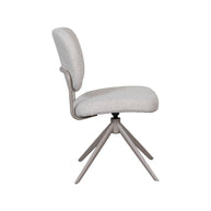 LABEL51 Eetkamerstoelen Geneva - Naturel - Boucle - Taupe Metalen Frame