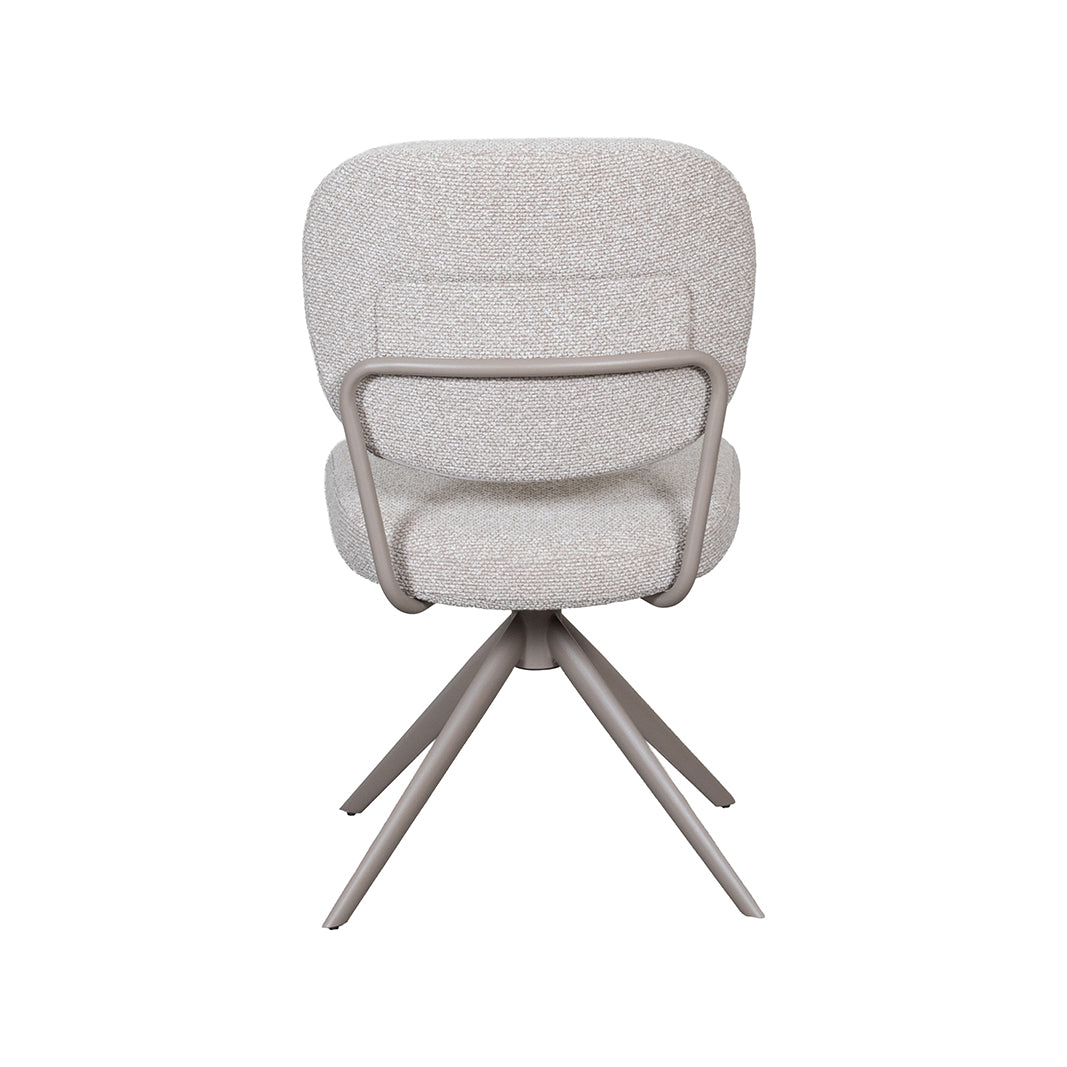 LABEL51 Eetkamerstoelen Geneva - Naturel - Boucle - Taupe Metalen Frame