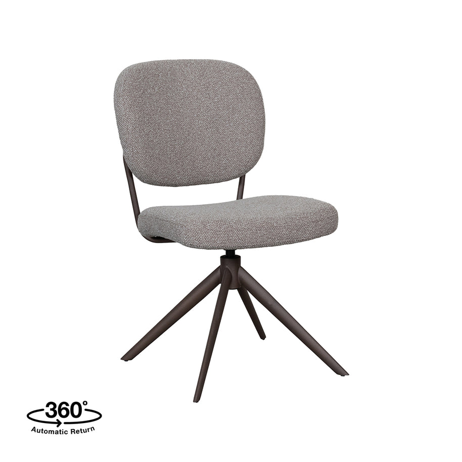 LABEL51 Eetkamerstoelen Geneva - Mushroom - Boucle - Brons Metalen Frame