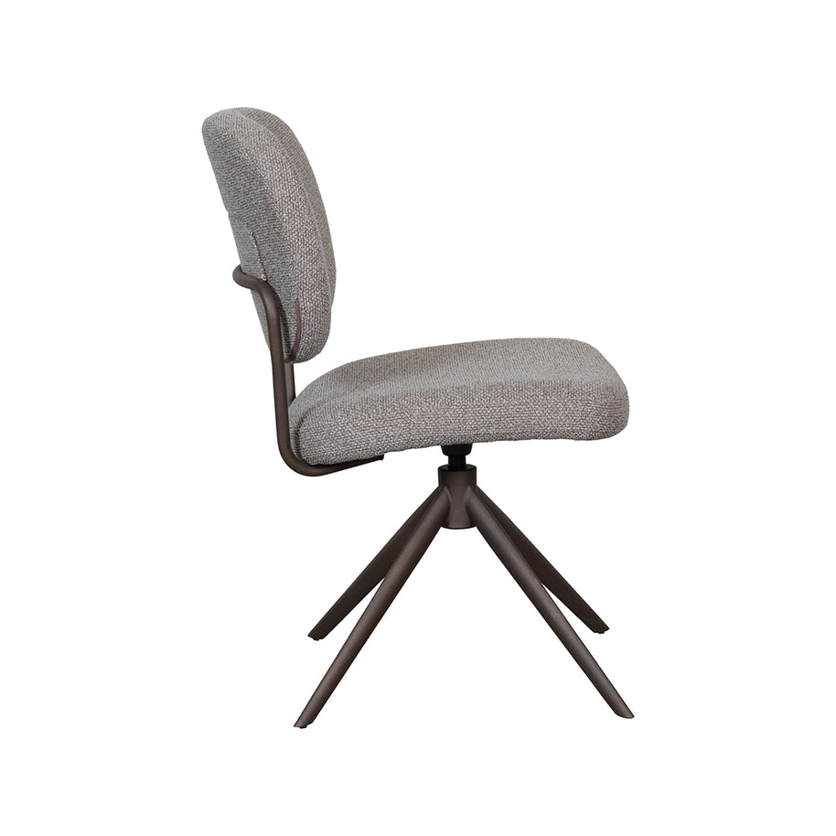 LABEL51 Eetkamerstoelen Geneva - Mushroom - Boucle - Brons Metalen Frame