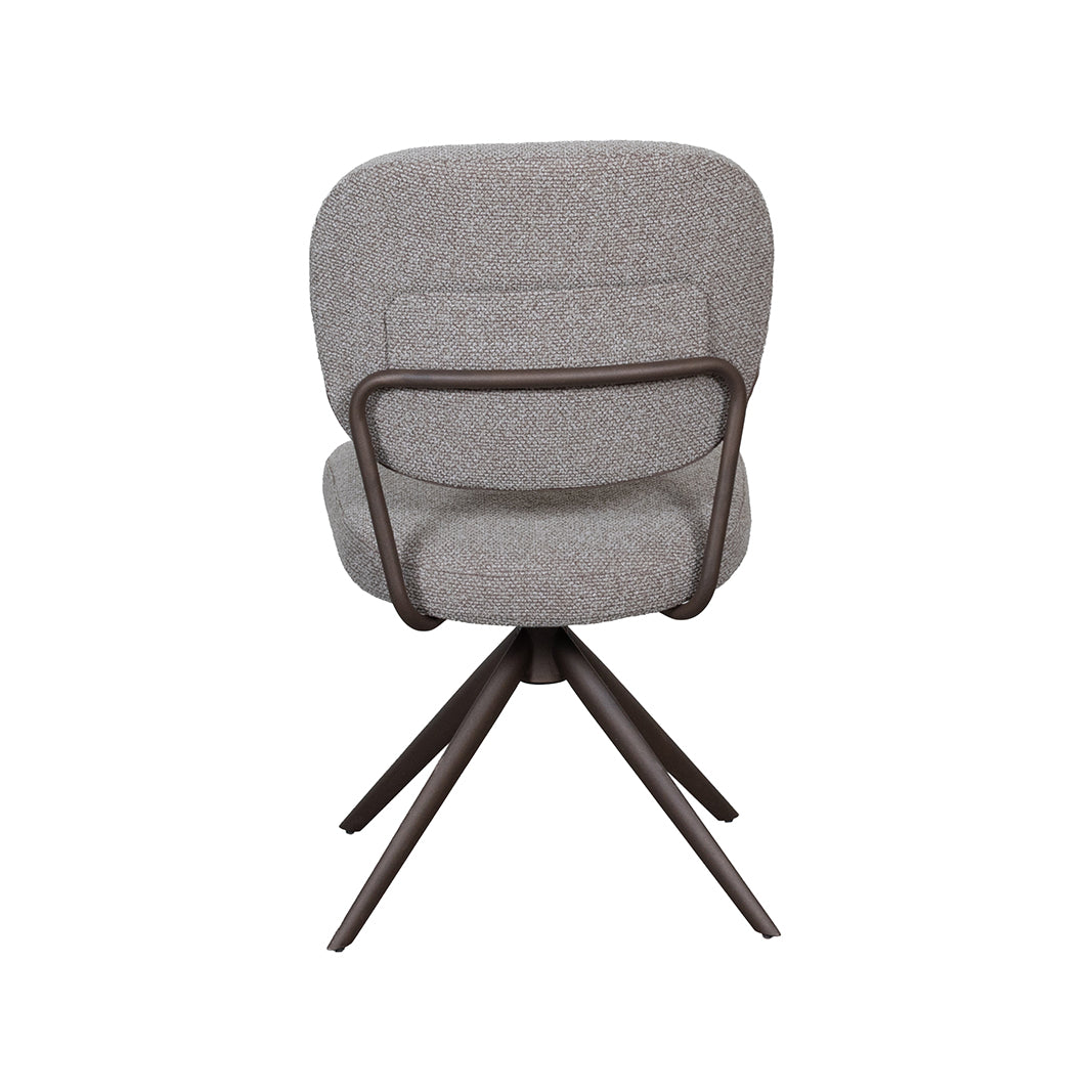 LABEL51 Eetkamerstoelen Geneva - Mushroom - Boucle - Brons Metalen Frame