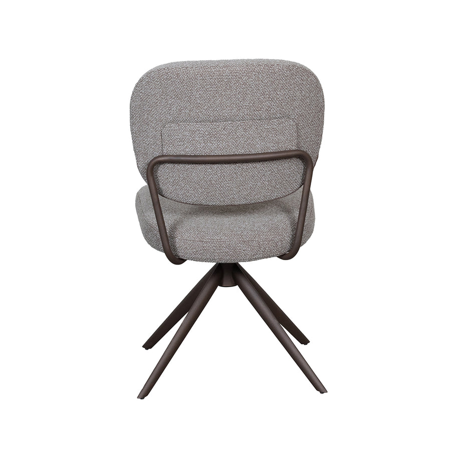 LABEL51 Eetkamerstoelen Geneva - Mushroom - Boucle - Brons Metalen Frame