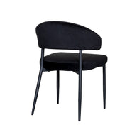 LABEL51 Eetkamerstoelen Bliss - Zwart - Velvet - Zwart Metalen Frame
