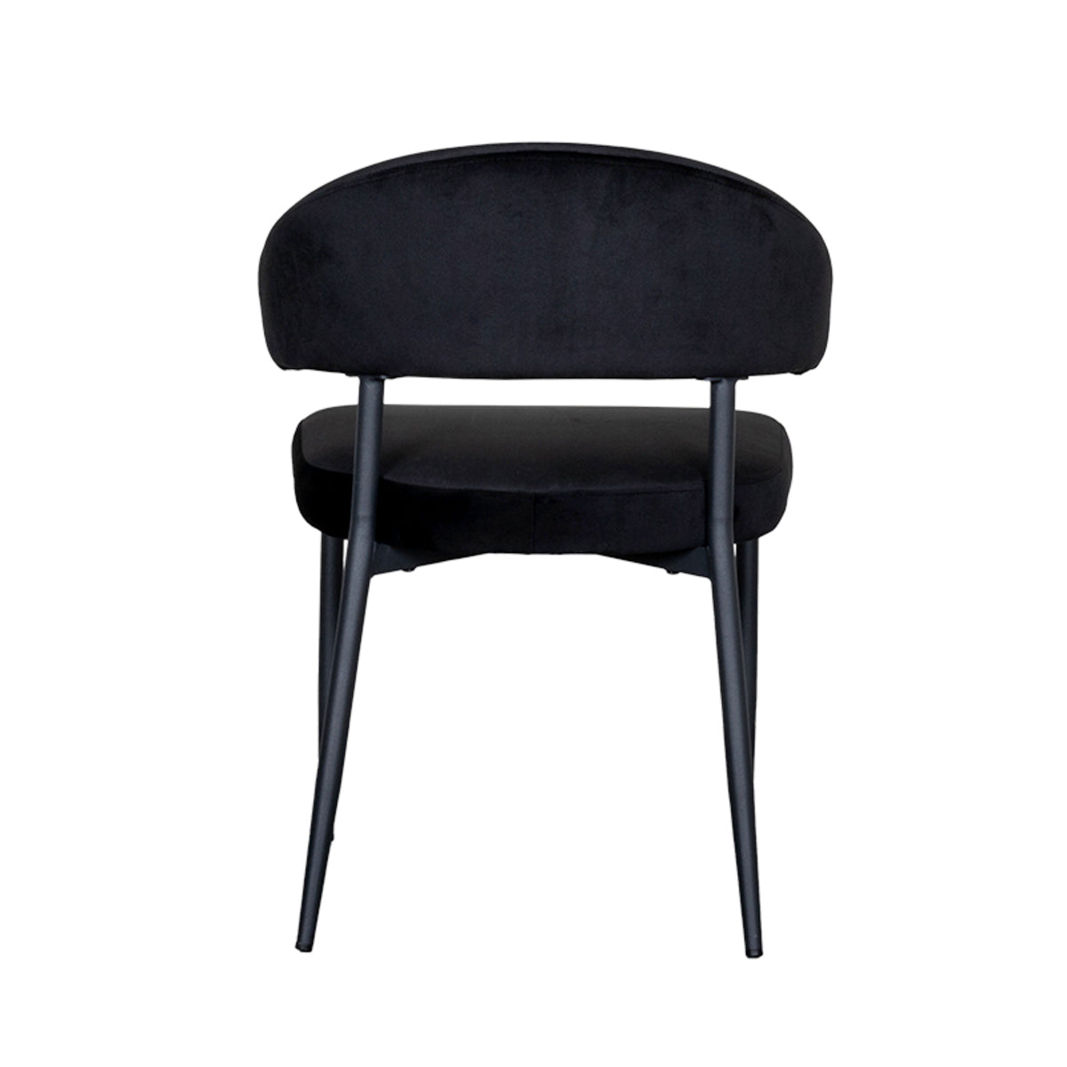 LABEL51 Eetkamerstoelen Bliss - Zwart - Velvet - Zwart Metalen Frame