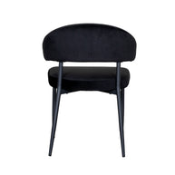 LABEL51 Eetkamerstoelen Bliss - Zwart - Velvet - Zwart Metalen Frame