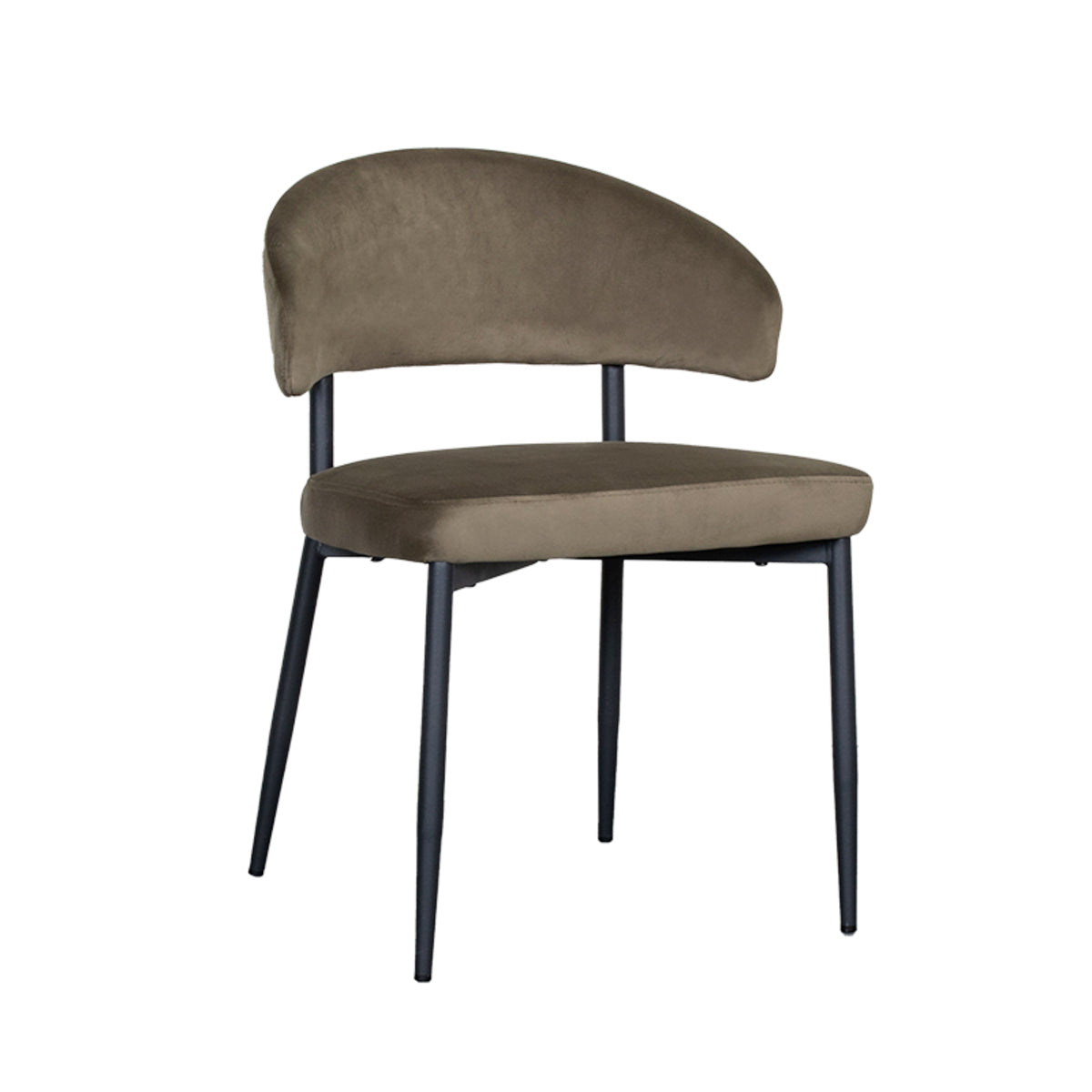 LABEL51 Eetkamerstoelen Bliss - Hunter - Velvet - Zwart Metalen Frame