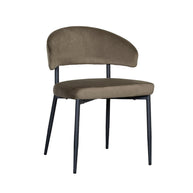 LABEL51 Eetkamerstoelen Bliss - Hunter - Velvet - Zwart Metalen Frame