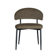 LABEL51 Eetkamerstoelen Bliss - Hunter - Velvet - Zwart Metalen Frame