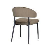 LABEL51 Eetkamerstoelen Bliss - Hunter - Velvet - Zwart Metalen Frame