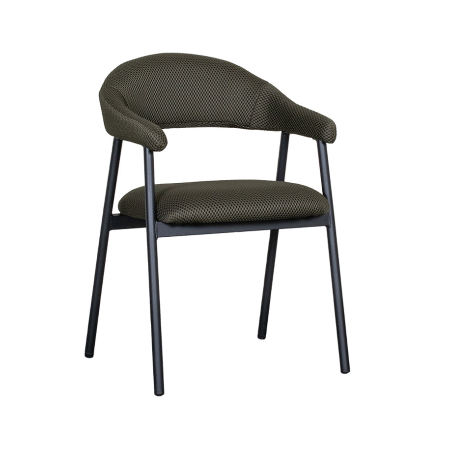 LABEL51 Eetkamerstoelen Amaze - Hunter - Geweven - Zwart Metalen Frame