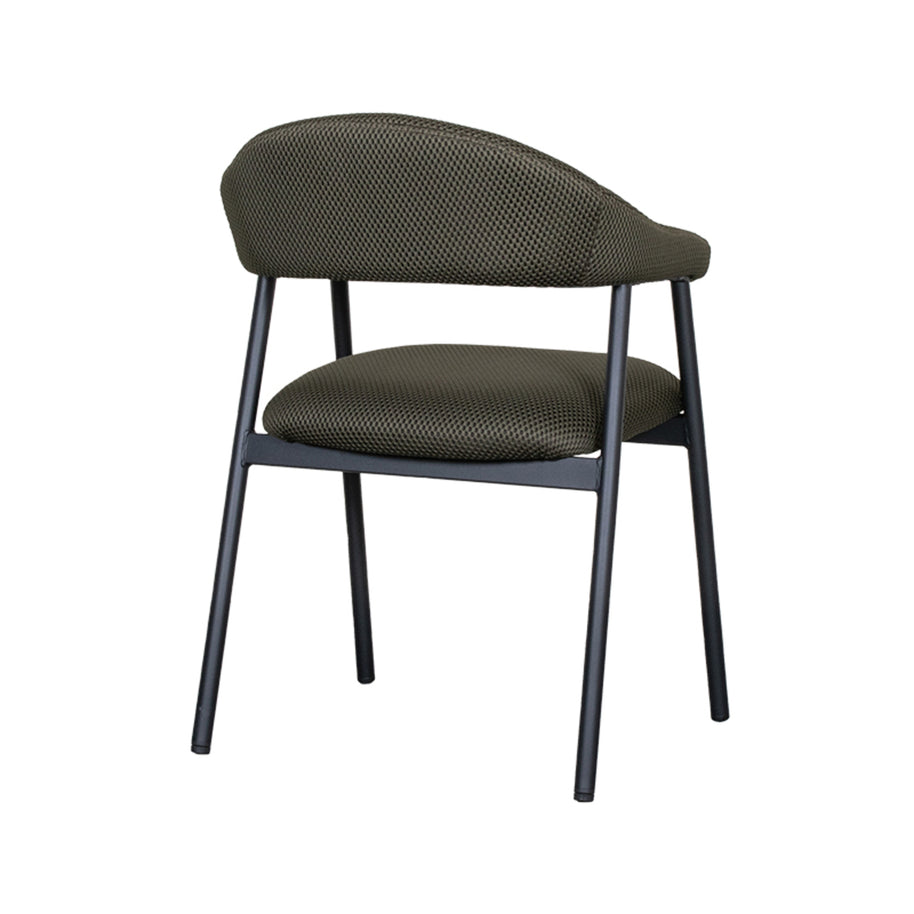 LABEL51 Eetkamerstoelen Amaze - Hunter - Geweven - Zwart Metalen Frame