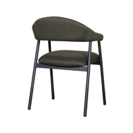 LABEL51 Eetkamerstoelen Amaze - Hunter - Geweven - Zwart Metalen Frame