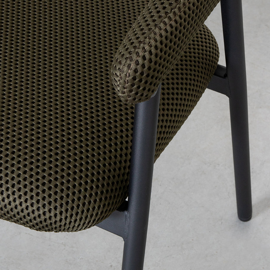 LABEL51 Eetkamerstoelen Amaze - Hunter - Geweven - Zwart Metalen Frame