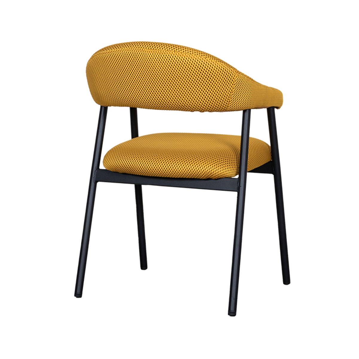 LABEL51 Eetkamerstoelen Amaze - Oker - Geweven - Zwart Metalen Frame